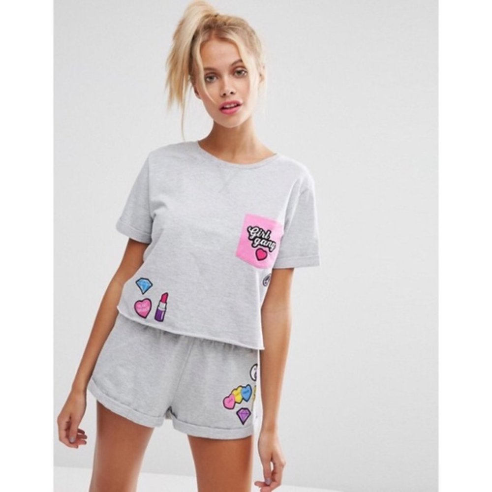 Asos Girl Gang Crop Sweat Tee